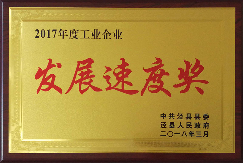 宣城市工業(yè)企業(yè)發(fā)展速度獎